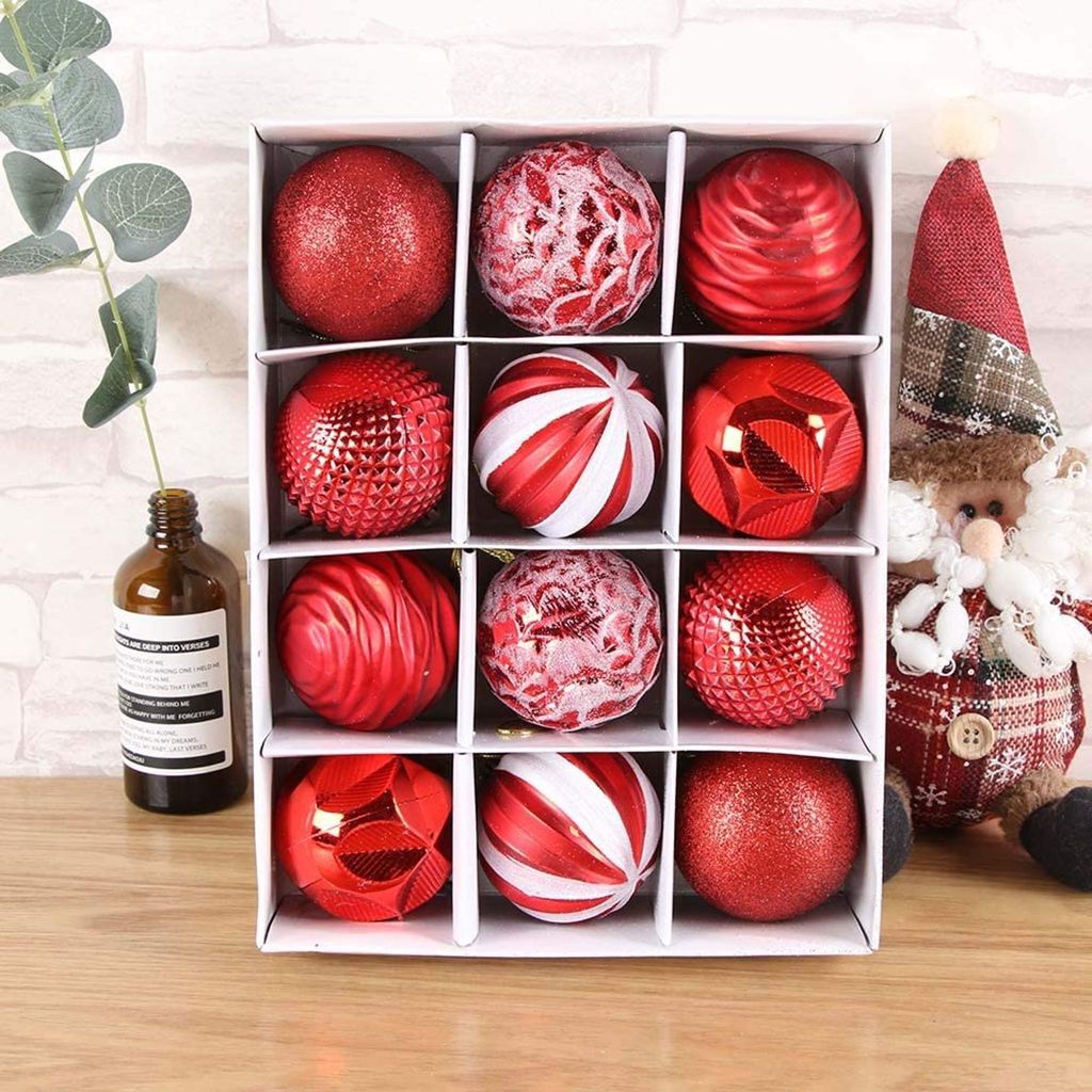 12 Stück Christbaumschmuck, 6 cm Weihnachtskugeln, blau, Produktbild 5