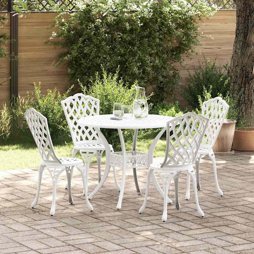 "Neues Produkt" Garten Essgruppe 5 pcs - CLORIS - Weiß Aluminium - Gartenstühle V92