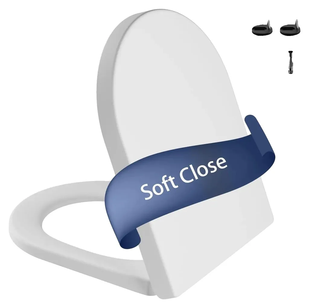 Abattant WC blanc avec frein de chute et protection antibactérienne