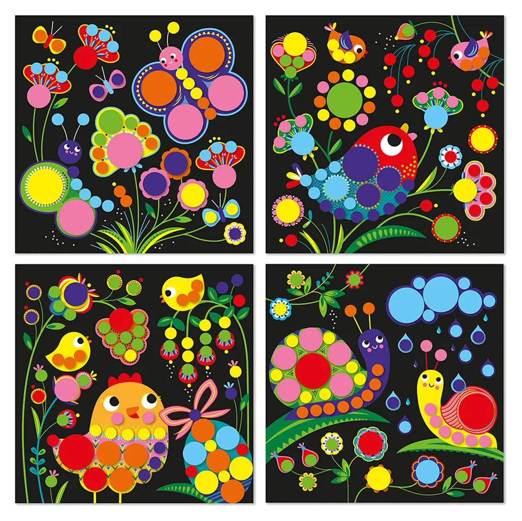 Janod Autocollants Ronds Atelier - Loisirs Créatifs Enfants 3 Ans+