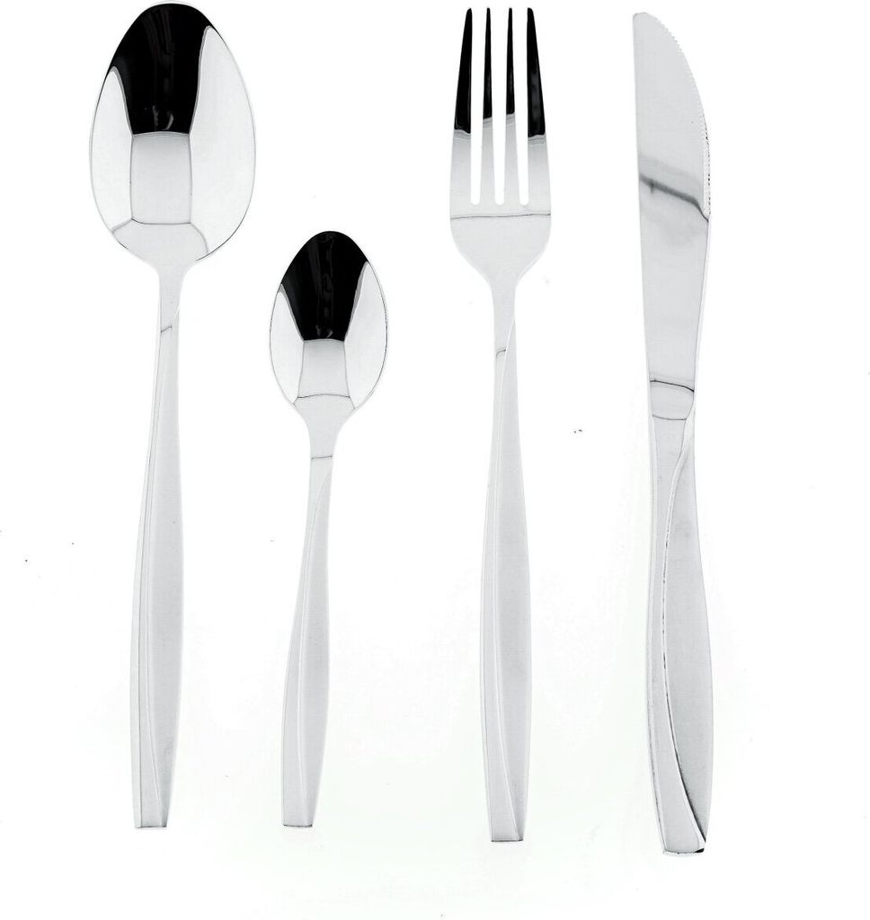 Almina 84 teiliges Besteckset mit Design Essbesteck Edelstahl 18/10 für 12 Personen