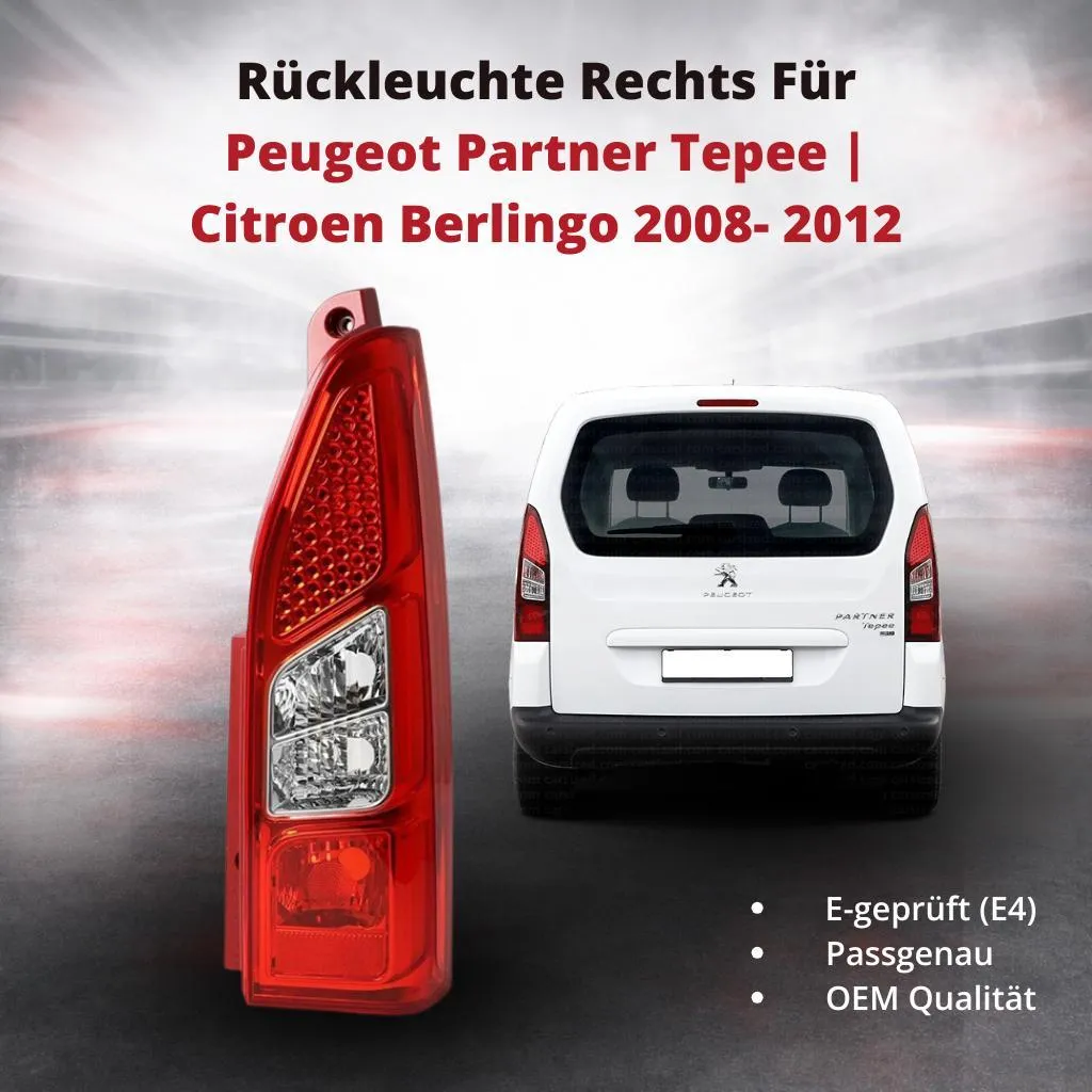 Bloc optique arrière droit Berlingo et Partner Tepee de 2008 à 2012 OEM
