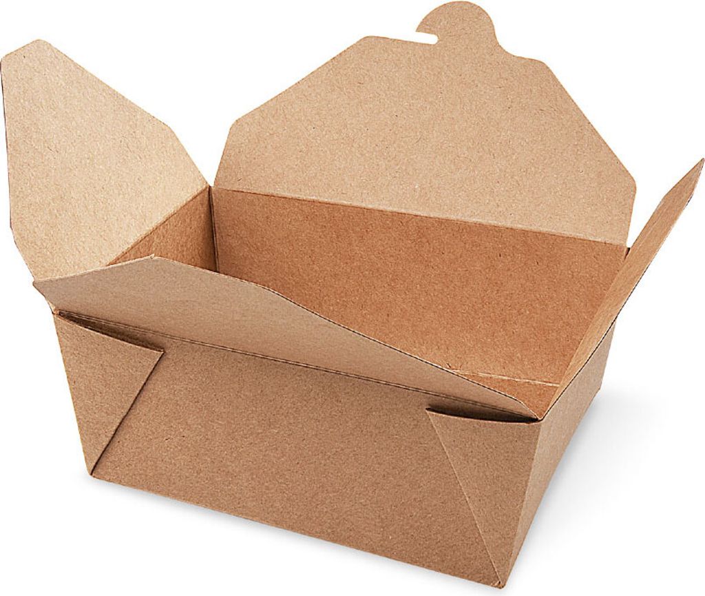 50 Braune Faltboxen Asiaboxen 172x142x65 mm 1400ml Foodboxen Pommesboxen