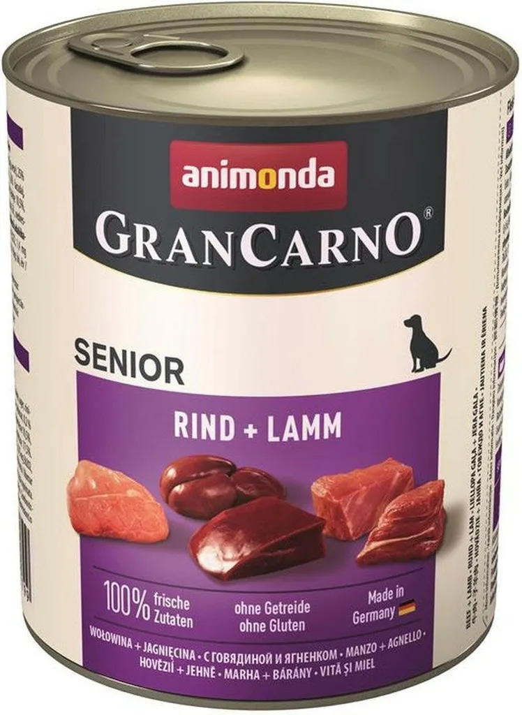 Pâtée Chien Senior Digestion Facile Animonda GranCarno Bœuf Agneau 6x800g