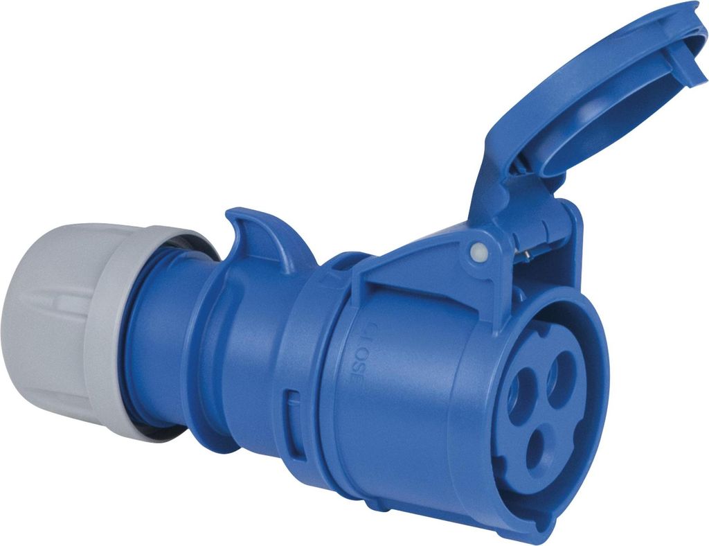PCE CEE 16 A/240 V - 3P Plug female Blau - IP44
