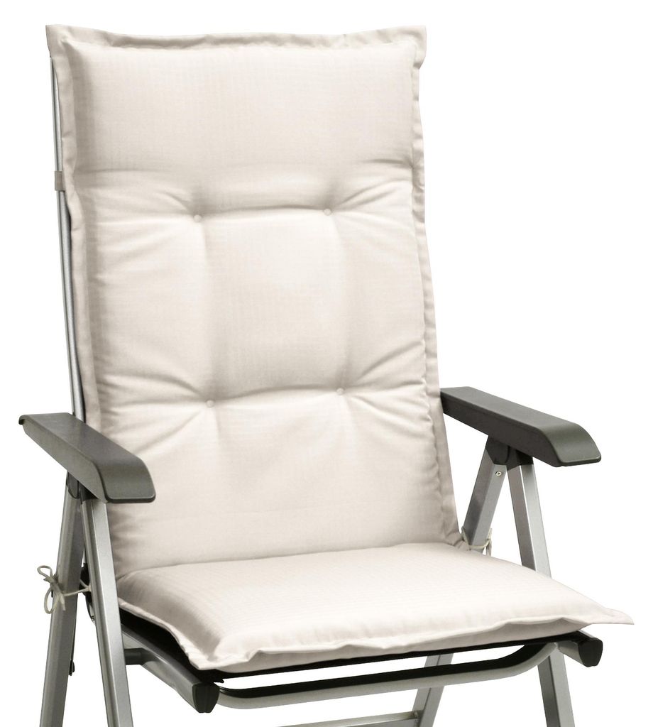 Beautissu Hochlehner Set Base HL Sitzkissen, 120x50x6cm Natur