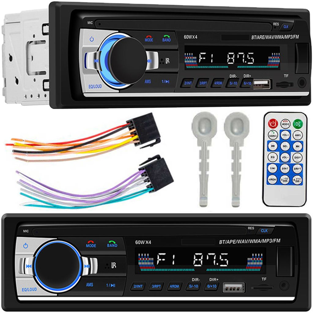 1 DIN single Autoradio con Bluetooth Freisprech 2usb FM SD Aux Remote control 