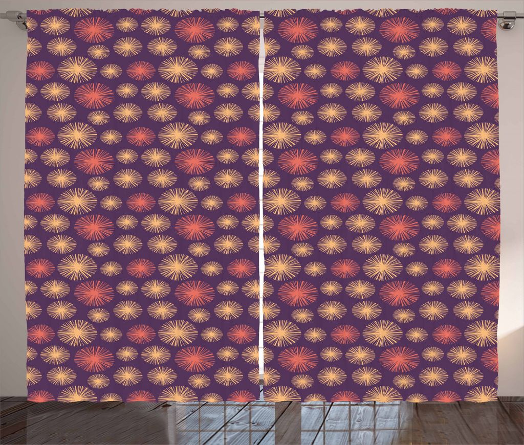 ABAKUHAUS Abstrakt Rustikaler Vorhang, Pastellfarbig Motive, Wohnzimmer Universalband Gardinen mit Schlaufen und Haken, 280 x 245 cm, Coral Beige u...