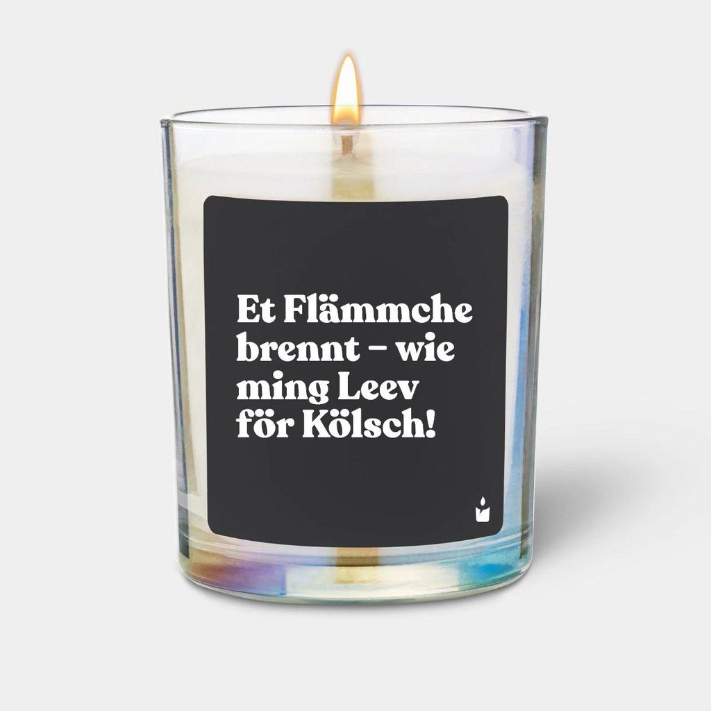 ChattyCandles Duftkerze Rainbow Woody Et Flämmche brennt – wie ming Leev för Kölsch!