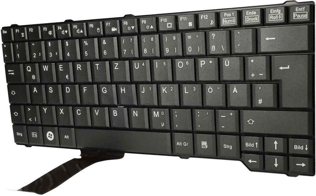vhbw Tastatur Keyboard QWERTZ kompatibel mit Fujitsu-Siemens Esprimo Mobile X9510, M9415, M9410, V6505, D9510, V6535, V6515, V6545 Notebook - Schwarz