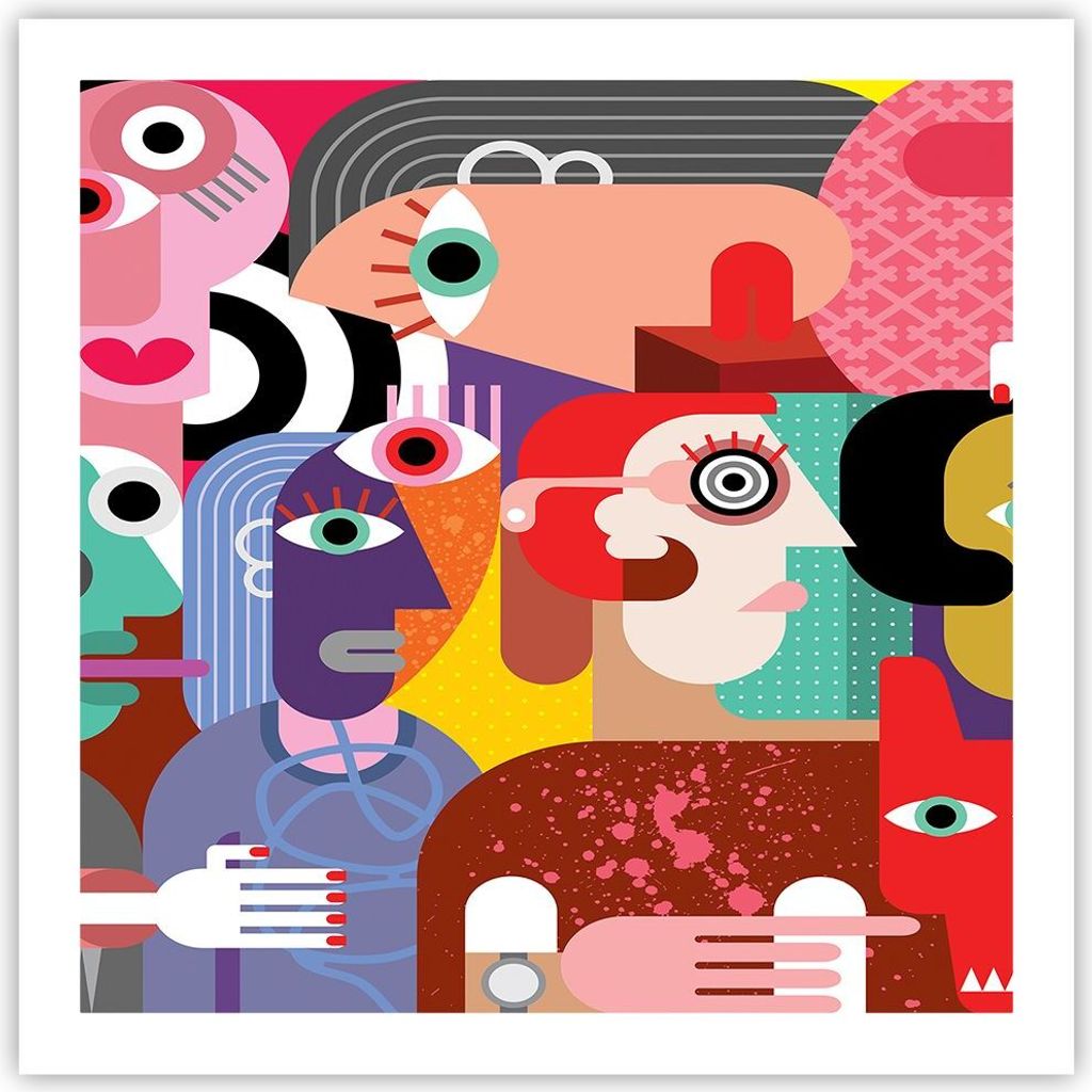 Poster - Poster ohne Rahmen - Abstraktion modern - 60x60 cm - Wand Bild - Wanddeko - Wandbilder - Kunstposter - Wandposter - Bilder - Kunstdruck - ...