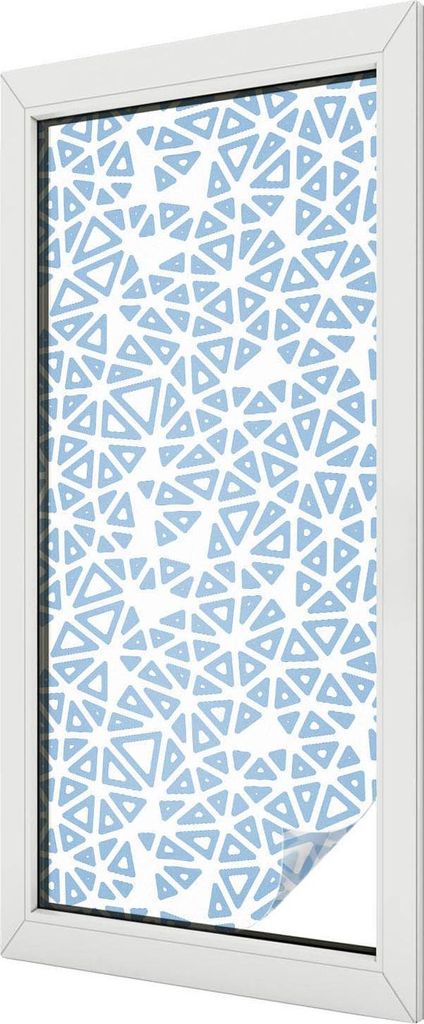Buntglas Fensterfolie – 116x50 cm – Stained-Glass Design – blickdichte dekorative Sichtschutzfolie – selbstklebend, UV-Schutz – Geometris...