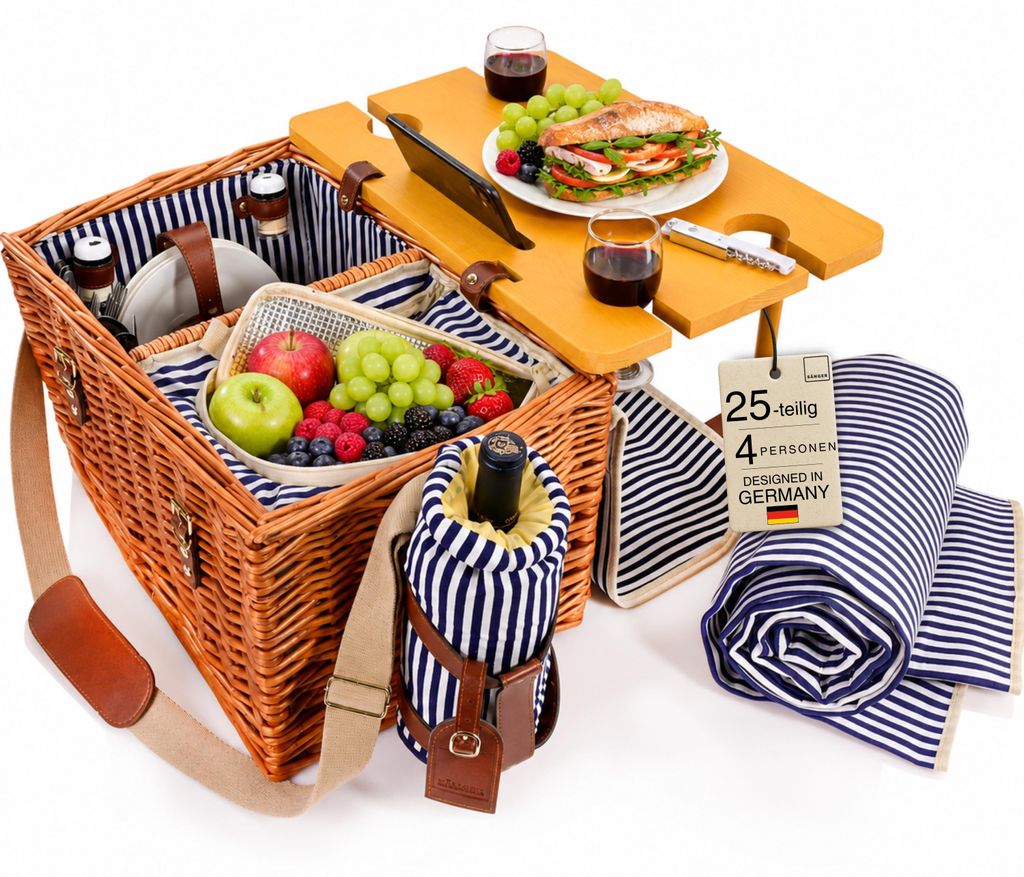 SÄNGER Picknickkorb Borkum mit integriertem Tisch & Produktbild 
