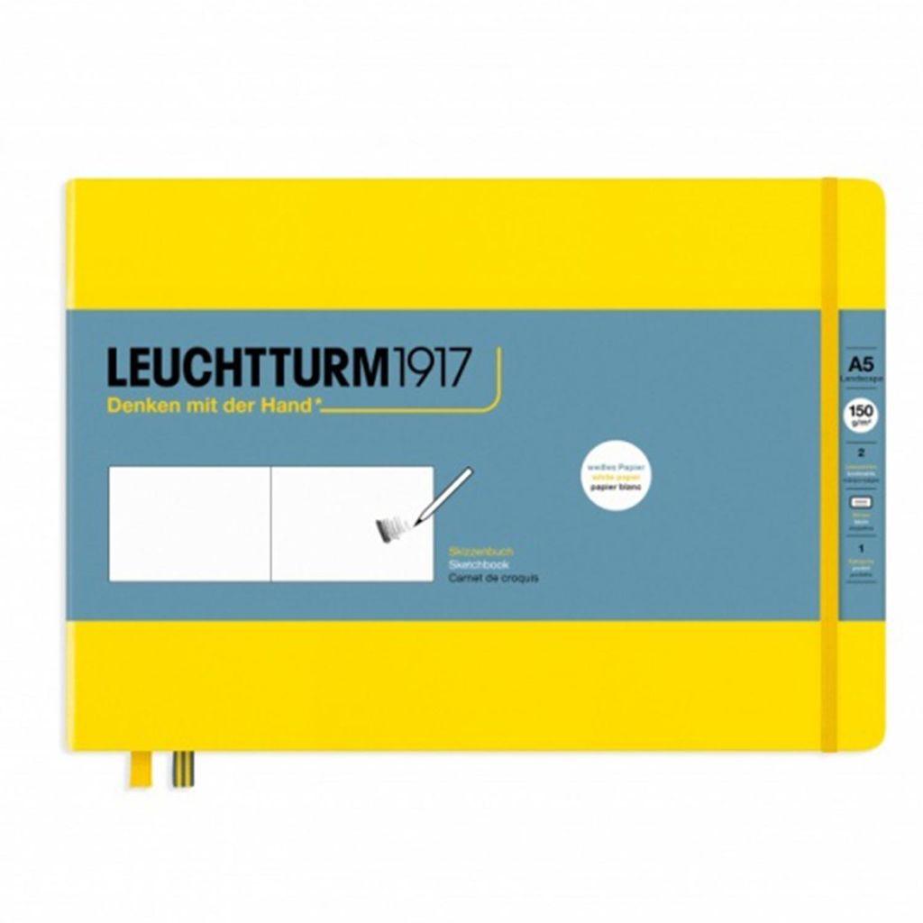 Leuchtturm Sketchbook Landscape, Einfarbig, Gelb, A5, 112 Blätter, 150 g/m², Hardcover