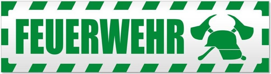 Kiwistar - Autoaufkleber - Grün - 45 x 12 cm - Feuerwehr Motiv 2 gestreift - Hinweis Aufkleber Sticker für Auto, Kfz, Fahrrad, PKW, LKW