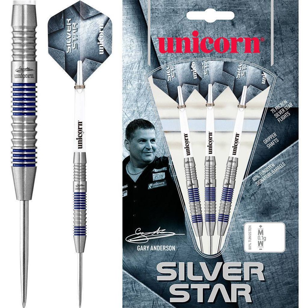 Unicorn Steeldart "Gary Anderson Silver Star", 21/23/24 g, 24 g