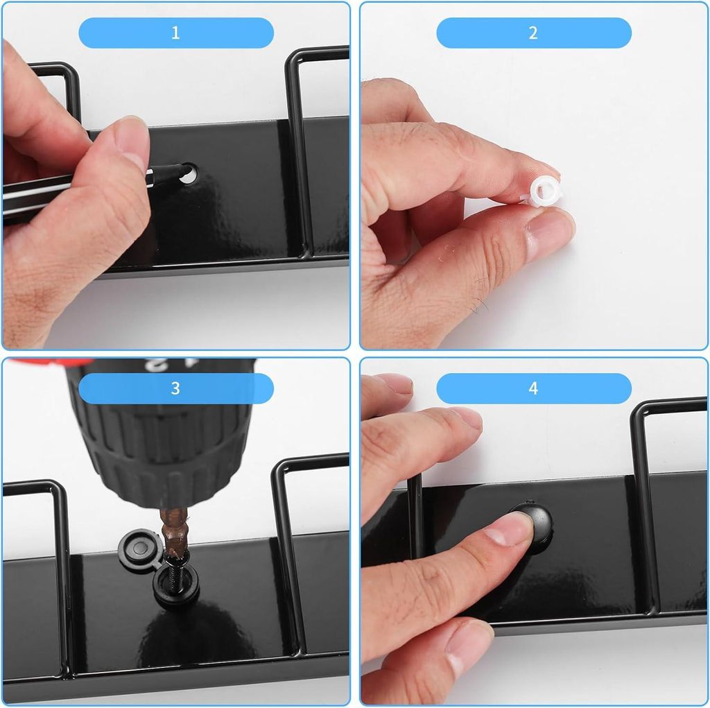 Kopjeshalter - Nachhaltig und stilvoll - 1 Stück - Schwarz - Kohlenstoffstahl - 220 x 20 x 60 mm