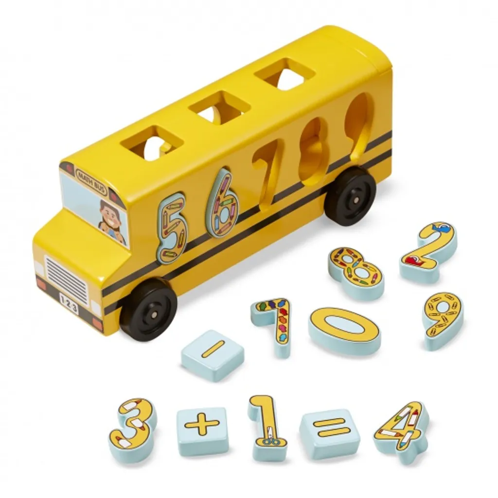 Bus en cuir avec numéros 19 pièces : apprendre les chiffres en s'amusant