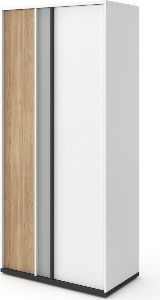 Furniture24 Kleiderschrank 90 cm x 198 cm x 50 cm IMOLA IM-02 Schrank 2 türiger 1mit Kleiderstange