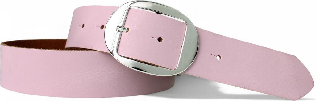 FRONHOFER Basic Damengürtel ca. 3,8 cm, ovale glänzende Gürtelschnalle in silber