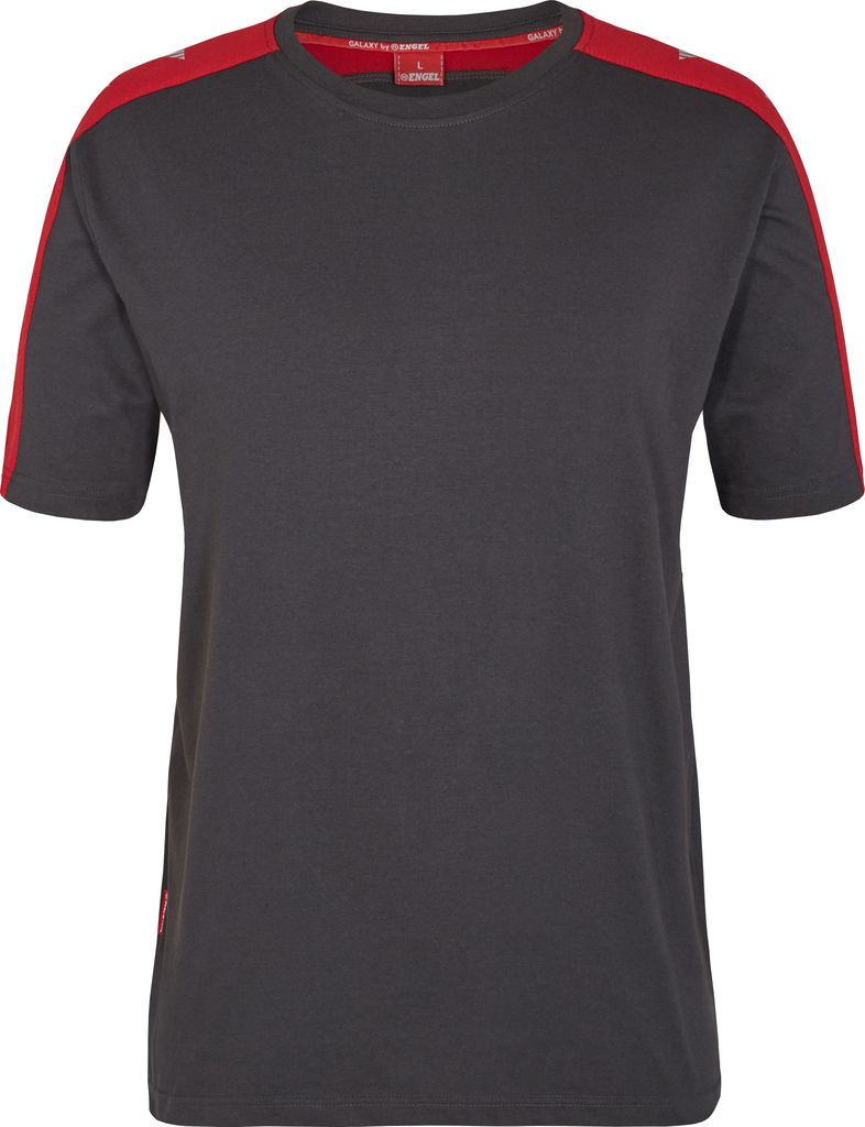 F. Engel Galaxy T-Shirt, Anthrazit Grau/Tomato Red, Gr. 5XL