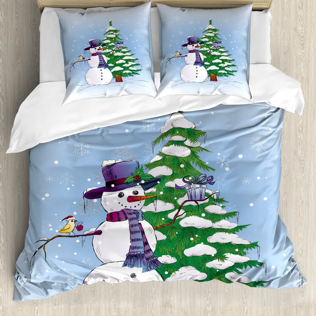Copripiumino Natale Design ABAKUHAUS 200x200 Antiacaro Blu Verde