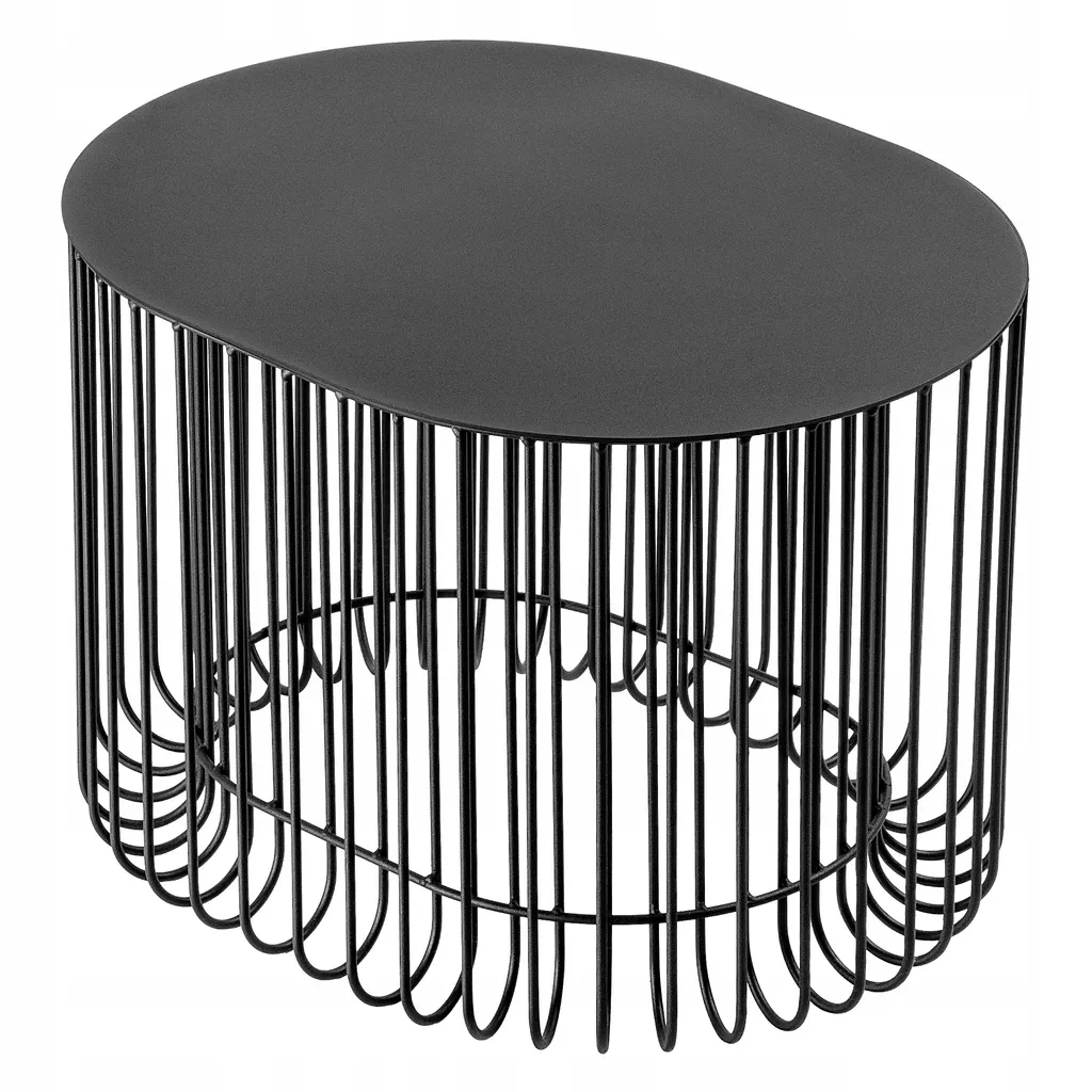 Table d'appoint en acier robuste 58cm structure métallique stable loft - 10