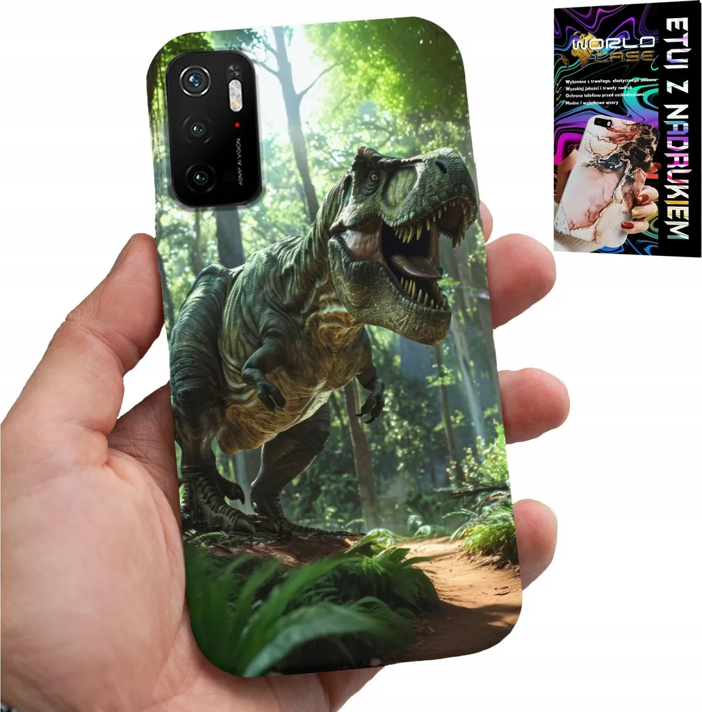 Custodia Bambini Poco M3 Pro 5G Dinosauro + Vetro Antirottura Screen