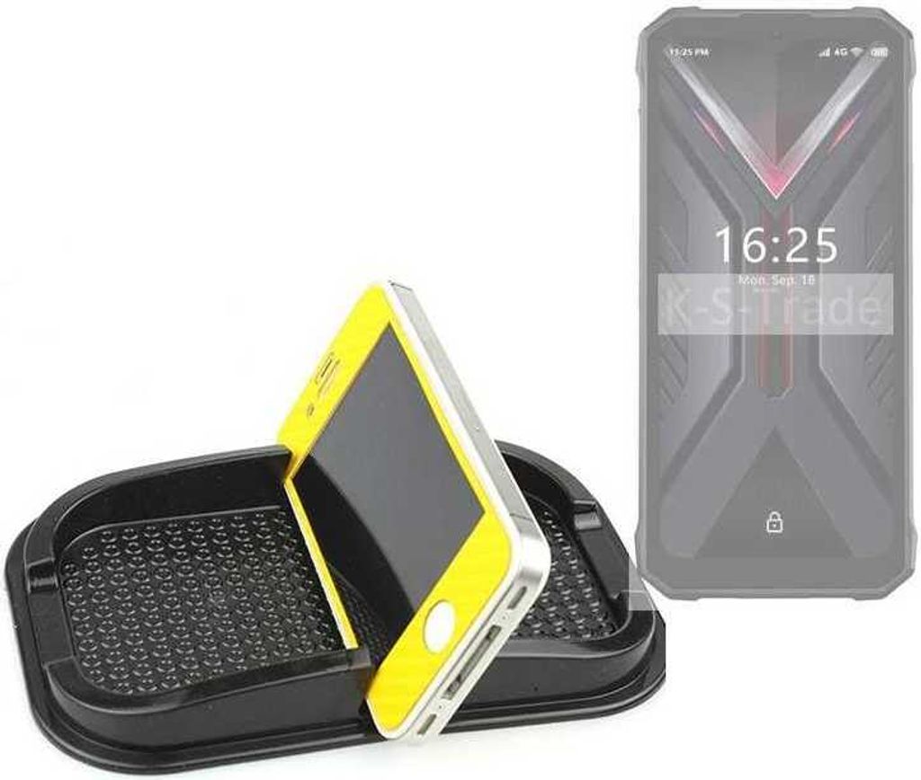 K-S-Trade Auto Anti Rutsch Matte Smartphone-Halter kompatibel mit Hotwav T7 Pro Haft Pad Armaturenbrett Handy-Halterung Silikon