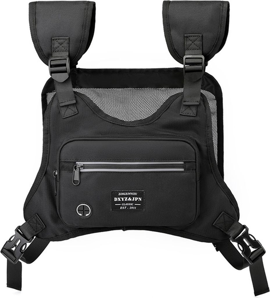 Outdoor-Brusttasche, verstellbare Träger, große Kapazität, wasserdichte Reißverschlusstasche, Herren und Damen, Sport, Radfahren, Laufen, Weste...