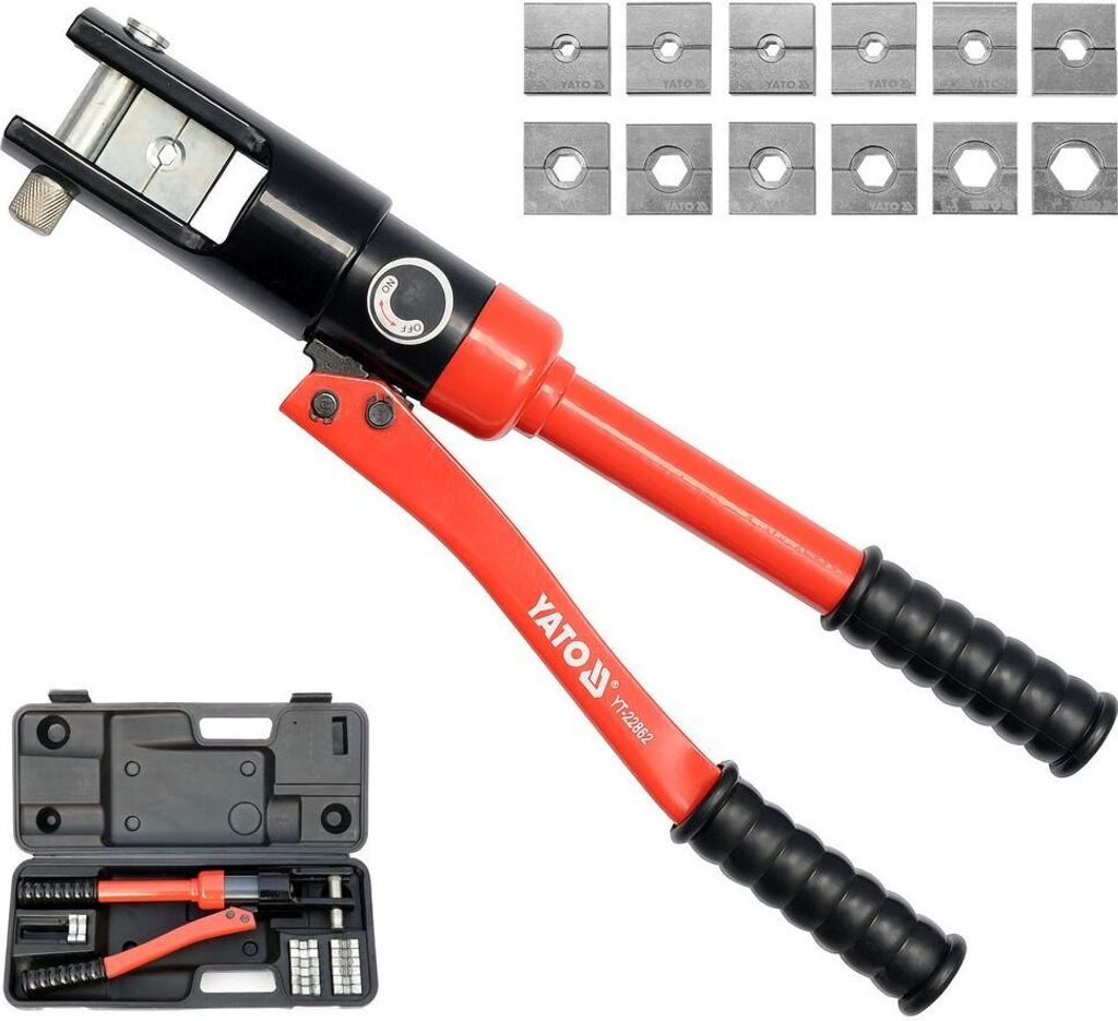 YATO Hydraulik Quetschzange Crimpzange Presszange 18-20 t Kabelschuhe Rohrzange 16-300 mm²
