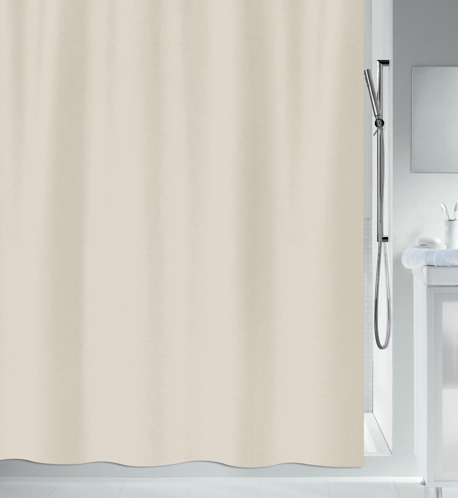Spirella Anti-Schimmel Duschvorhang - Anti-Bakteriell, waschbar, wasserdicht, Polyester, „Altro“ 180x200cm Champagne Beige