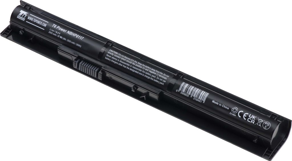 T6 Power Akku für Hewlett Packard Laptop, Teilenummer 805047-241, Li-Ion, 14,4 V, 2600 mAh (37 Wh), schwarz