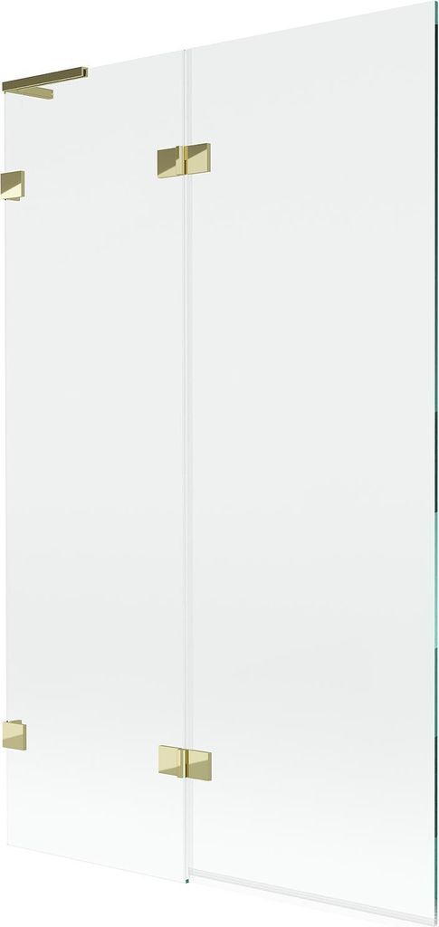 Mexen Lunar L Badewannenfaltwand 2-teilig links 110 x 150 cm, transparent, gold - 897L-110-100-50-00-L