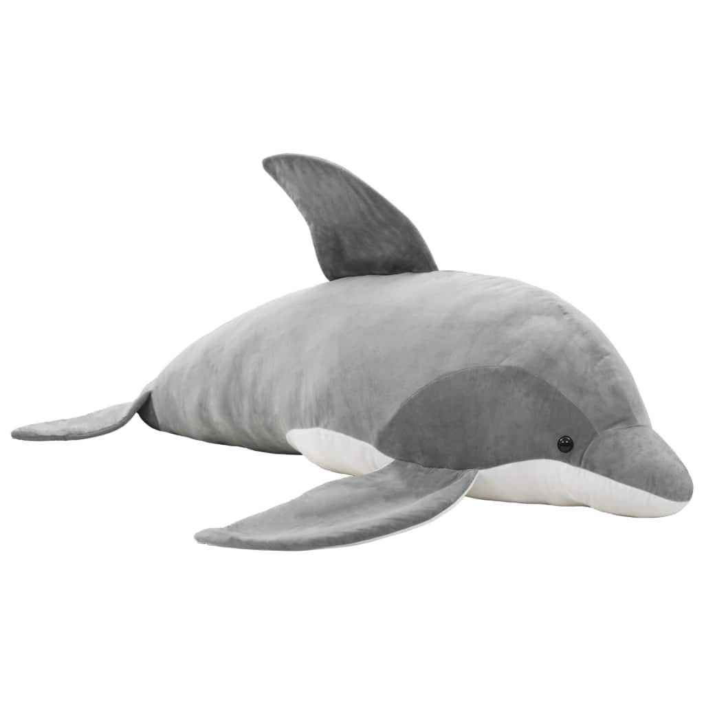 vidaXL Delfin Kuscheltier Plüsch Grau Produktbild 