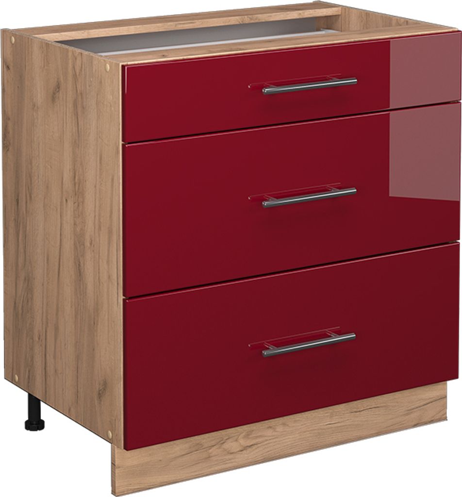 Meuble cuisine Vicco Fame-Line Rouge bordeaux Haute Image du produit 