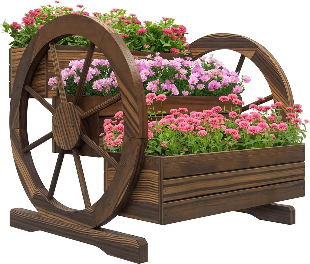 Support plantes 3 niveaux en bois massif - Escalier fleurs 62cm