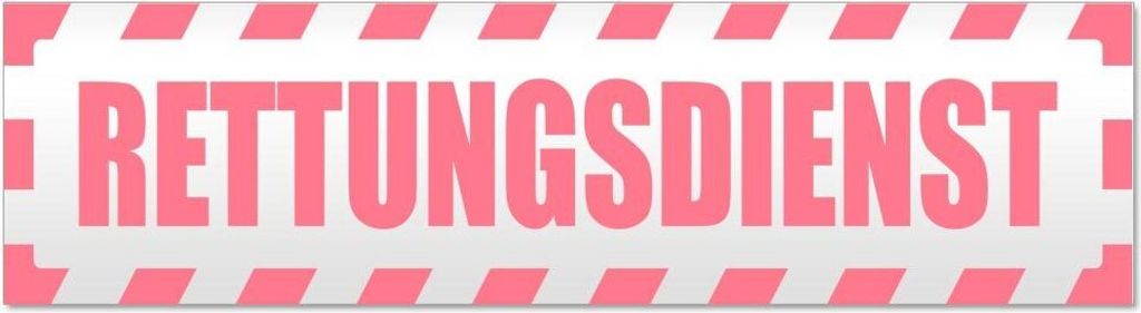 Kiwistar - Autoaufkleber - Hellrosa - 60 x 16 cm - Rettungsdienst gestreift - Hinweis Aufkleber Sticker für Auto, Kfz, Fahrrad, PKW, LKW