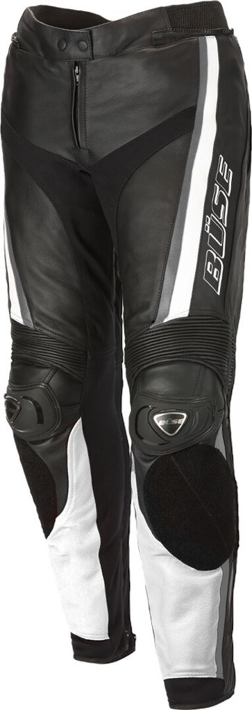 Büse Mille Damen Motorrad Lederhose, schwarz/weiß, 20