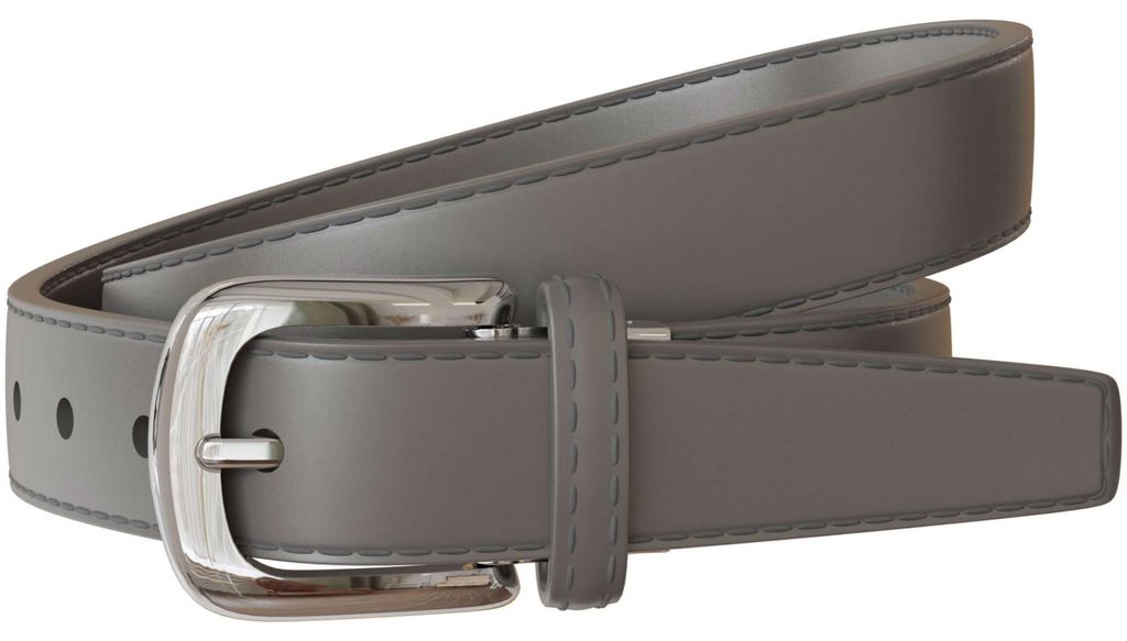 Damen Spalt Leder Gürtel 30mm Sommer Farben Silberne Schließe 30696 Grau 100
