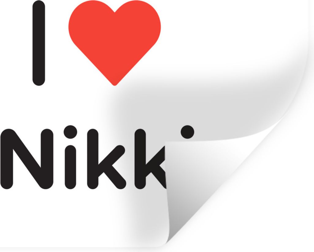 MuchoWow Wandtattoo Wandsticker Wandaufkleber Ich liebe - Nikki - Mädchen 160x120 cm Selbstklebend und Repositionierbar - Selbstklebend - Fotota...