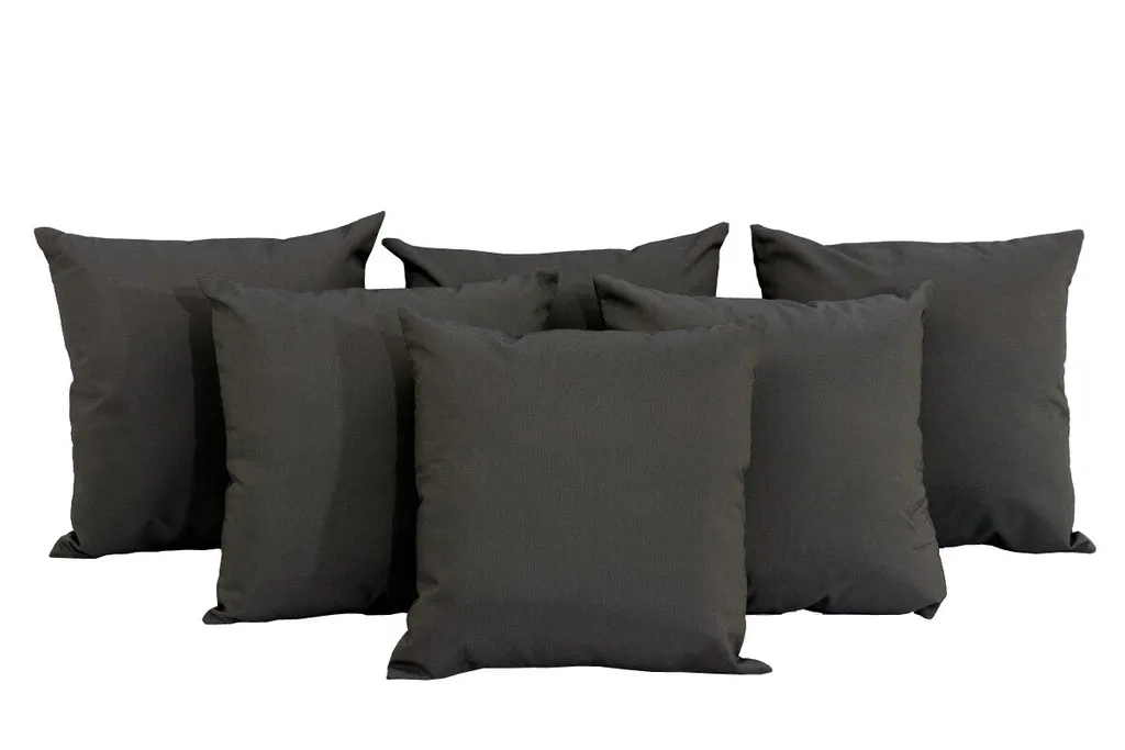 CLP Lot de 6 Coussins Décoratifs 45x45 cm Anthracite pour Canapé et Lit