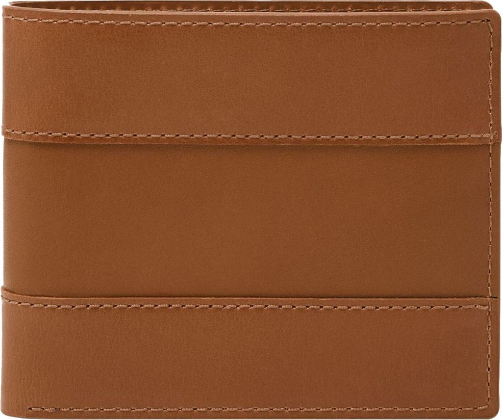 FOSSIL Leder Kartenetui Everett Bifold Card Case Saddle hellbraun