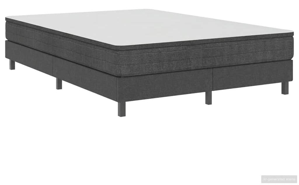 vidaXL Boxspring-Bettgestell Grau Stoff 160x200 cm Produktbild 