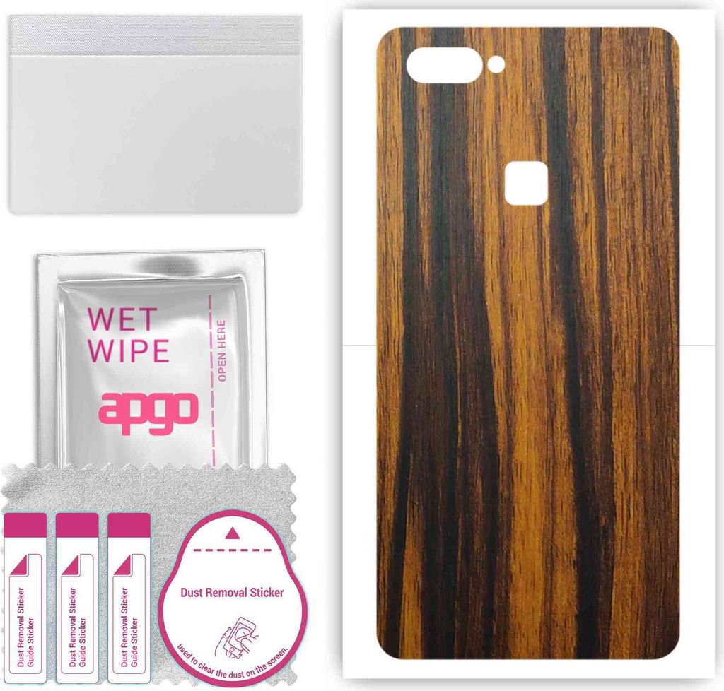 apgo Rückseite Schutzfolie, Skin, kompatibel mit vivo X20 Plus, Hinten Displayschutzfolie aus Vinylfolie, kratzfest, einfache Montage - Tigerwood