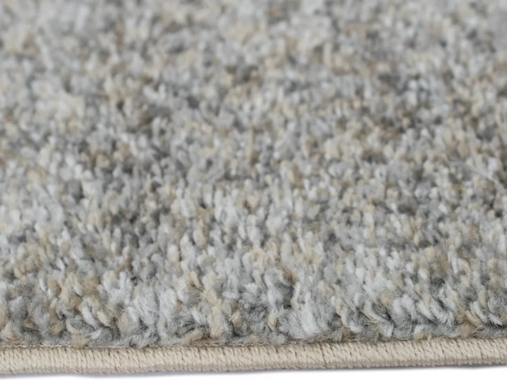 Tapis de salon gris-beige à motifs carrés, textile résistant 80x140cm - 3