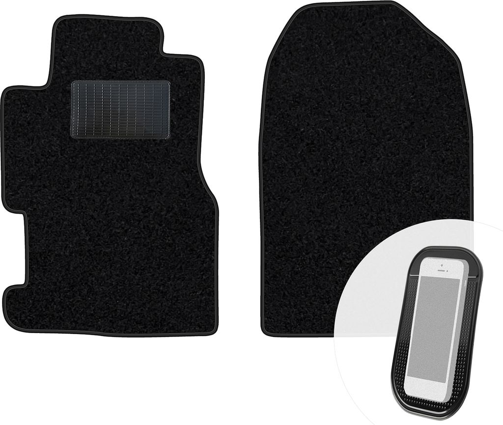 moto-MOLTICO Vorne Fußmatten Auto Velours Autoteppiche Schwarz Automatten Set 2-teilig passend für Honda Civic 2000-2005