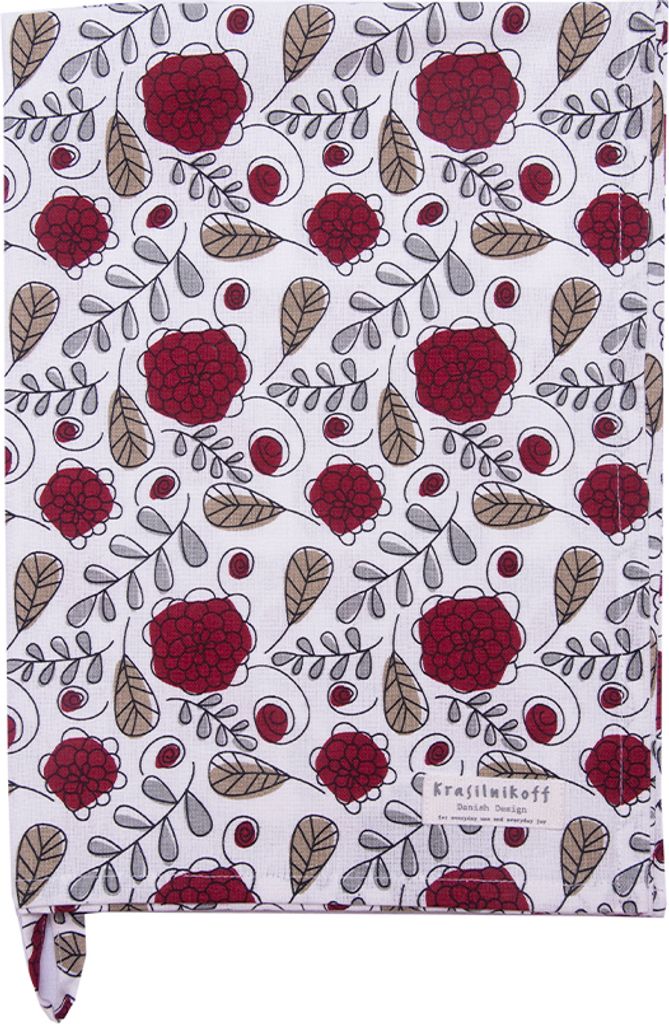 Krasilnikoff - Geschirrtuch KW9477 Playful Flowers, red