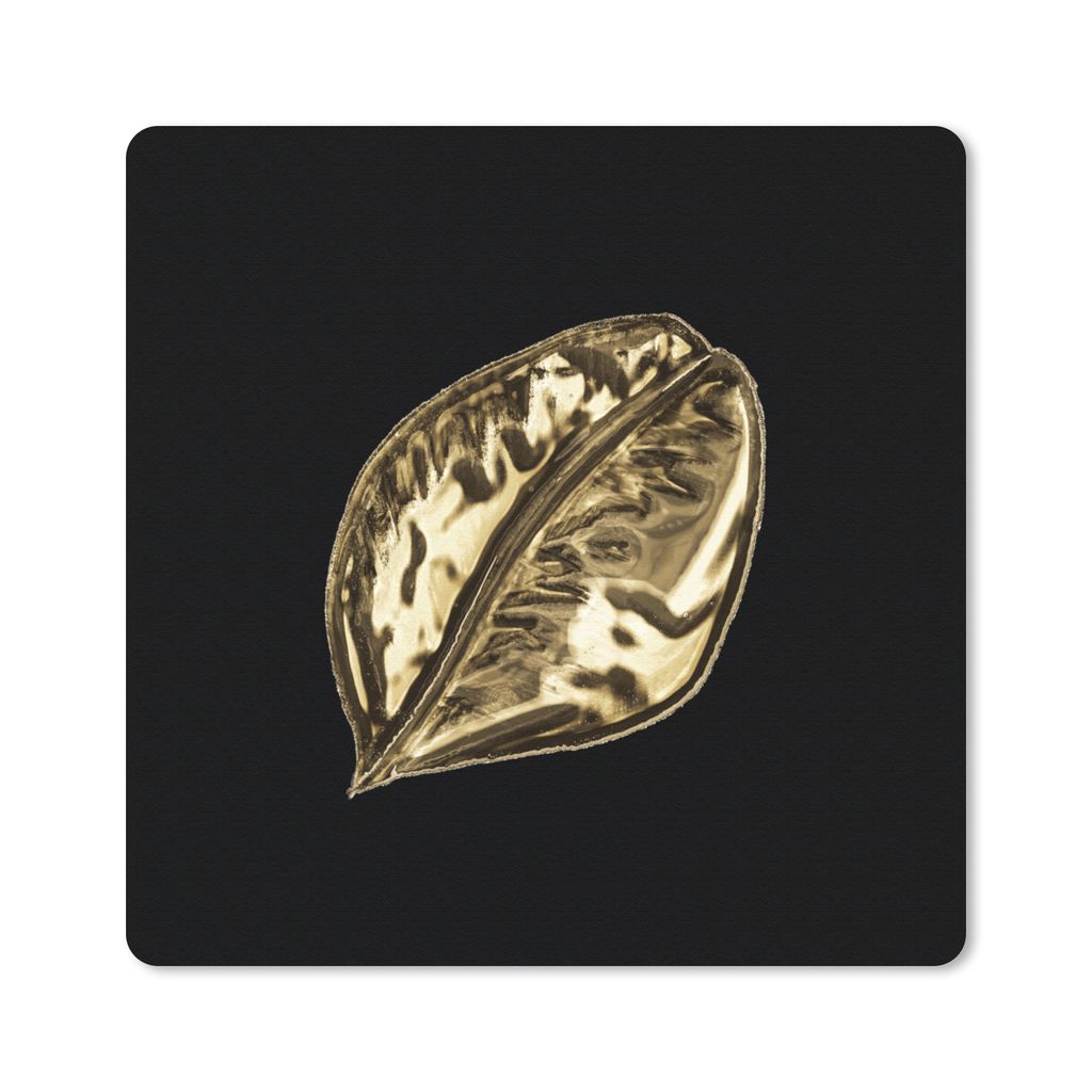 MuchoWow® Mauspad Mousepad Blatt - Gold - Pflanze 30x30 cm Produktbild 