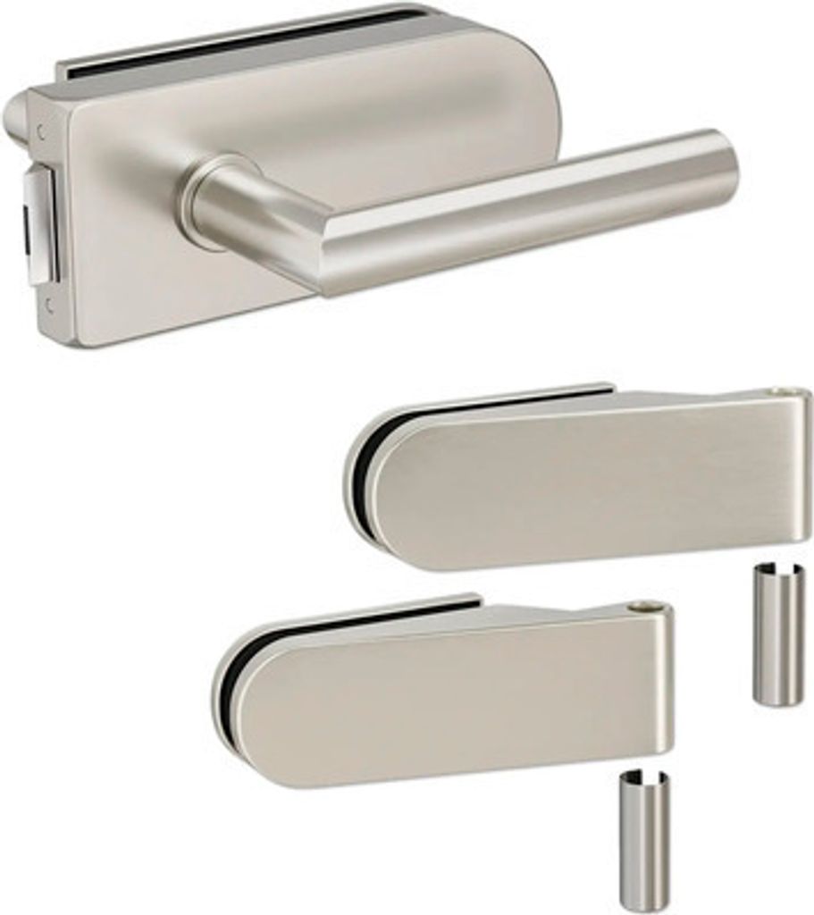 Pertura Glastürbeschlag Jonte Studio UV Edelstahl inkl. 2 Rahmenteile für Holzzargen